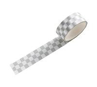 Reheyre 1 Roll Checkerboard Washi Tape Set, Washi Masking Decorative Tapes, Decorative Craft Tape Collection, Decorative Writable Craft Tape for Party Supplies, Scrapbooking Supplies Grey & White