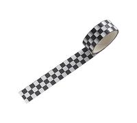 Reheyre 1 Roll Checkerboard Washi Tape Set, Washi Masking Decorative Tapes, Decorative Craft Tape Collection, Decorative Writable Craft Tape for Party Supplies, Scrapbooking Supplies Black White