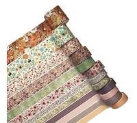 Reheyre 12 Rolls Washi Tape Set, Washi Masking Decorative Tapes, Decorative Craft Tape Collection, Decorative Writable Craft Tape, Masking Tape for Party Supplies, Scrapbooking Supplies flowers