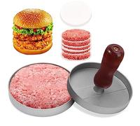 Reheyre Burger Press, Aluminum Alloy Round Burger Smasher, Professional Griddle Accessories Kit, Hamburger Press Patty Maker, Meat Beef Veggie Hamburger Patty Mold for Bacon, Paninis Silver