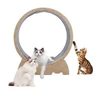 Reheyre Cat Exercise Wheel, Cat Running Wheel with Locking Mechanism, Wooden Pet Treadmill, Cat Fitness Wheel, Cute Cat Furniture, Cat Treadmill, Cat Wheel, Cat Toy, Pets Loss Weight Device Yellow