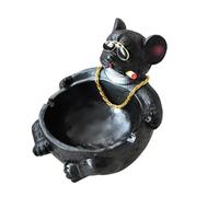 Reheyre Creative Cartoon Resin House Ashtray - Tiger Tabletop Ashtrays for Cigarettes and Cigars - Indoor Outdoor Desktop Ash Tray for Home office Fashion Decoration Gift for Men Women Grey-C