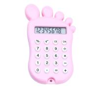 Reheyre Desktop Calculator, Foot Shape Design Battery Operated 8 Digit Calculator with Silicone Buttons, Mini Portable Calculators for Office School Finance Home Pink