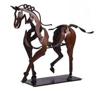 Reheyre Handmade Horse Statue, 3D Hollow Design Metal Horse Statues Art Craft Ornament Gift for Home Office Desk for Horse Lovers Decor With Light