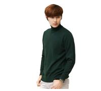 REHJJDFD Men Cashmere Turtleneck Sweater Men Fall Winter Turtleneck Long Sleeve Classic Pullover Casual Sweater Greens L