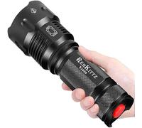 REHKITTZ LED Torch, 3300 Lumens, Super Bright | Large-Body Design, Adjustable Focus, Long Runtime, Rugged Aluminium Body, Water-Resistant Flashlight, 3 Lighting Modes