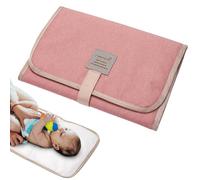 Rehmanniae Foldable Baby Travel Changing Mat, Portable Diaper Pad, Pink, Polyester, 31x21cm