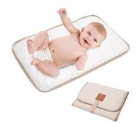 Rehmanniae Foldable Baby Travel Changing Mat, Portable Diaper Pad, White, Polyester, 31 * 1 * 21CM/12.20 * 0.39 * 8.26IN