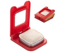 Rehmanniae Sandwich Cutter and Sealer, Sandwich for Kids Lunch, Uncru Stables Sandwich Maker, Square Sandwich Decruster Mold, Decruster Sandwich Maker for Breakfast, Lunch Box, Red