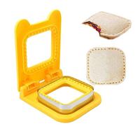 Rehmanniae Sandwich Cutter and Sealer, Square Sandwich Maker, Yellow