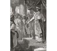 Rehoboam accepting the advice of the young men which was to show no weakness in front of his people and to increase taxation. Rehoboam first king of the Kingdom of Judah son of Solomon. From Cassell's