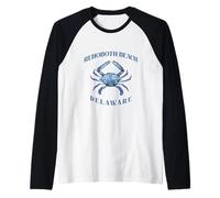Rehoboth Beach Delaware Blue Crab Seafood Lovers Vintage Raglan Baseball Tee