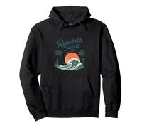 Rehoboth Beach Delaware Vintage Sunset Wave Pullover Hoodie