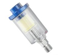 Rehoetom Air Filter Oil-Water Separator for Air Compressor, 2 Position 3 Way, G1/4 Thread, Manual Drainage, Blue & Transparent, 1/4 Inch Connector, Suitable for