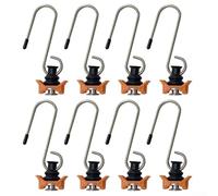 Rehoetom Airline Rail Fitting Hooks for RV, Trailer & Camper - 8PC Single End Alloy Track Locks with S-Hooks, 50 kg Load Capacity, Compatible with L Rails and Standard