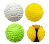 Rehoetom Baseball and Softball for Pitching Machine, 9 or 12 Inch Dimpled Training Balls Made of PU Material, Yellow/White/Fluorescent Green(Fluorescent green)(9 inch)