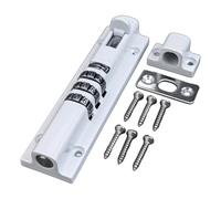 Rehoetom Horizontal Door Bolt Lock with Sliding Combination Code for Gate Garage Cabinet, Stainless Steel and Zinc Alloy, 130mm Case Length(Black)