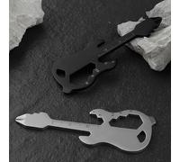 Rehoetom Multifunctional Keychain Multitool Gadgets Pocket Stainless Steel Tool Card with Bottle Opener, Screwdriver, For Bike Spoke Key, Ruler for Hikers,(Silver)(Guitar)