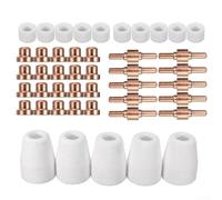 Rehoetom Plasma Cutter Tips and Electrodes Set for LG-40, CUT40, for CUT50-45 Pcs Including Copper Electrodes, Nozzles, Shield Cups, Rings - Compatible with