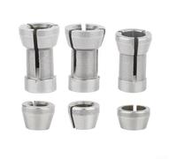 Rehoetom Precision Grinding Collet Chuck Set 6mm 6.35mm 8mm Carbon Steel Tool Holder Router Adapter for Engraving and Trimming Machines Quick Change Multi Size Kit(Adapter 6PC)