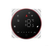 Rehoetom Programmable Thermostat for Compatible with for Tuya intelligent Heating Control | WiFi App Controlled Digital LED Thermostat with Voice Control & power (Black Square-GB)