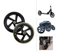 Rehoetom PU Scooter Wheels for Roller Skates Trolleys and Carts, 125mm-200mm Sizes with PP Core, Silent Wear-Resistant Elastic Rubber, 2 Pack(translucent)(125mm*24mm)