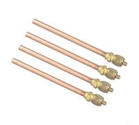 Rehoetom Refrigeration Access Valves for Air Conditioning and Refrigeration Systems, Copper Tube Filling Parts, 4 Pcs Set, Compatible with AC Units, Refrigerators,