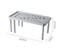 Rehoetom Retractable Shelf for Kitchen Storage, Adjustable 35-61 cm Expandable Organizer with Thickened Support Frames, Detachable Multi-Use Household Rack for Spices(grey)