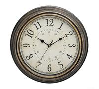 Rehoetom Silent Wall Clock 12 Inch Vintage Quartz Battery Operated Round Clock with Retro Frame Roman Numerals Non Ticking Living Bedroom Office Home Decor(D)