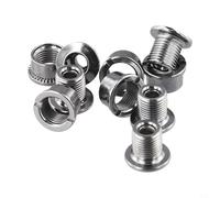 Rehoetom Stainless Steel Chainring Screws for Cranksets - 5 Pack, Compatible with Single/Double/Triple Chainrings, Silver(A)