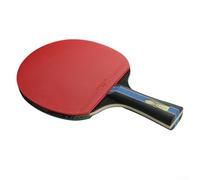 Rehoetom Table Tennis Racket for Beginners - 7-Ply Solid Wood Blade with Sticky Pimples-In Rubber, Lightweight 175-185g, Red/Black, Includes Ra(LONG HANDLE)