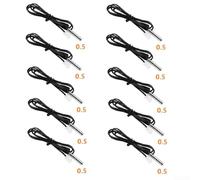 Rehoetom Thermistor Sensor | 10K Ohm 1% Accuracy | B Value 3435 | Cylinder Probe with PVC Wire | for HVAC, Refrigeration, Water Heaters | 10 Pack(0.5m)