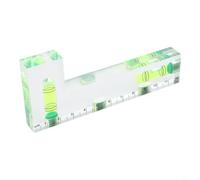 Rehoetom Transparent Level Ruler 120 mm L-Shaped with Scale for Household Use, Small Size Level with Suction Function, ABS Plastic Bubble Level for DIY