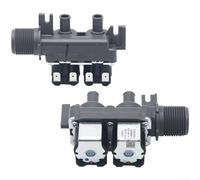 Rehoetom Washing Machine Replacement Water Inlet Valve Single Double Triple Head Copper, Controls Flow 0.02-0.8MPa, AC220V 6W, Fits Multiple Molds(E)