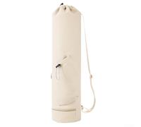 Rehoetom Yoga Mat Bag with Water Bottle Holder, Adjustable Strap, Waterproof Polyester-Nylon Blend for Yoga Mats Up to 67 cm Wide, 75 cm Total Length(Beige)