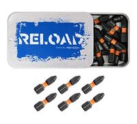 Rehook Reload PZ2 Pozidriv 25mm Impact Screwdriver Bit Set, S2 Steel Drill Driver Bits with 1/4" Hex Shank, Heavy-Duty Tool Bits for Impact Drivers and Power Tools