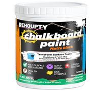 REHOUPTY Black Chalkboard Paint - Matte Black Chalk Board Paint, 1L Easy to Apply & Brush-On Interior DIY Acrylic Coating, Chalkboard Finish for Wood, Metal, Furniture, Wall, Craft Covers 6-8㎡