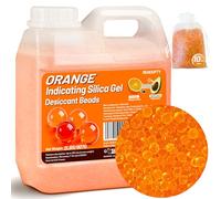 REHOUPTY Orange Silica Desiccant Beads 2LBS, Reusable Indicating Silica Gel Beads, 3-5mm Desiccant Dehumidifier Beads for 3D Filament, Electronic Devices, Camera, Jewelry (10 Organza Bags Included)