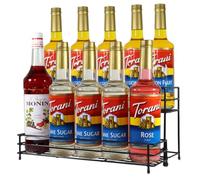 Rehuei 10 Bottle Capacity Coffee Syrup Organizer 2 Tier Coffee Syrup Stand, Coffee Bar Organizer and Accessories