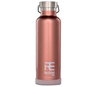 Rehydrate Pro (RoseGold 25oz Double-Insulated Stainless Steel Water Vacuum Bottle Flask -Compatible to Swell Yeti Hydro & Klean Kanteen for Hot or Cold Drinks. 25 Oz + Bonus 'Flip N Sip' Sports Cap