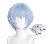 Rei Ayanami Asuka Cosplay Wig with Hair Clips Eva Costume Wig Genesis Evangelion Anime Wig Heat Resistant Synthetic Hairwig for Cosplay Costume Anime Halloween