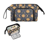 Reiacy Astrology Suns Moon Large Pencil Case, Big Capacity Pencils Pouch with Handle, Pen Bag for Girls Boys Women, Ideal for Travel School Office Gift