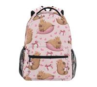 Reiacy Backpack School Bag, 15.6" Laptop Rucksack, Womens Kids Capybara Love Box Schoolbag, Lightweight Casual Daypack for Girls Boys Travel & Business