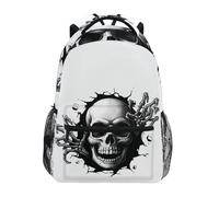 Reiacy Backpack School Bag, 15.6" Laptop Rucksack, Womens Kids Horror Hell Skull Schoolbag, Lightweight Casual Daypack for Girls Boys Travel & Business
