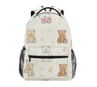 Reiacy Backpack School Bag, 15.6" Laptop Rucksack, Womens Kids Sugar Bears Moon Schoolbag, Lightweight Casual Daypack for Girls Boys Travel & Business