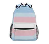 Reiacy Backpack School Bag, 15.6" Laptop Rucksack, Womens Kids Trans Pride Flag Schoolbag, Lightweight Casual Daypack for Girls Boys Travel & Business