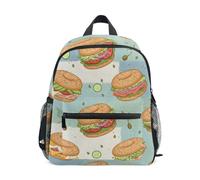 Reiacy Bagel Sandwich Pattern Kids Small School Backpack, Toddler Preschool Shoulder Bookbag Kindergarten School Bag Casual Daypack