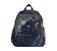 Reiacy Black Cat Starlight Profile Kids Small School Backpack, Toddler Preschool Shoulder Bookbag Kindergarten School Bag Casual Daypack