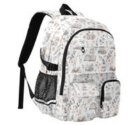 Reiacy Books and Cute Cozy Things Wallpaper No Color Simple School Backpack for Kids, Large Capacity Bookbag Laptop Bag Travel Backpack for Middle School College