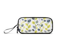 Reiacy Botanical Leaves Prints Pencil Case Big Capacity Pencil Pouch with Zipper Compartments Stationery Pencil Bag for Kids Teen School